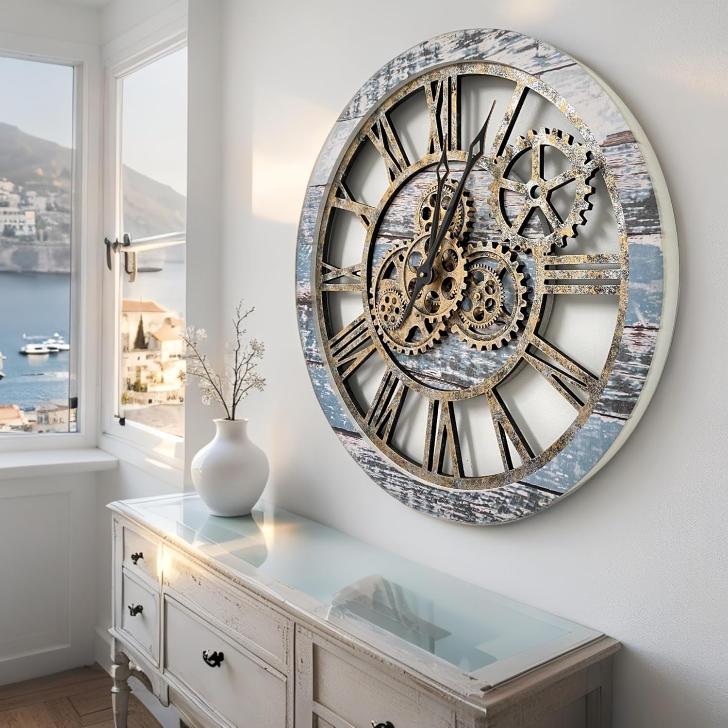 Oversized Farmhouse Metal Wall Clock — 24" - View 3