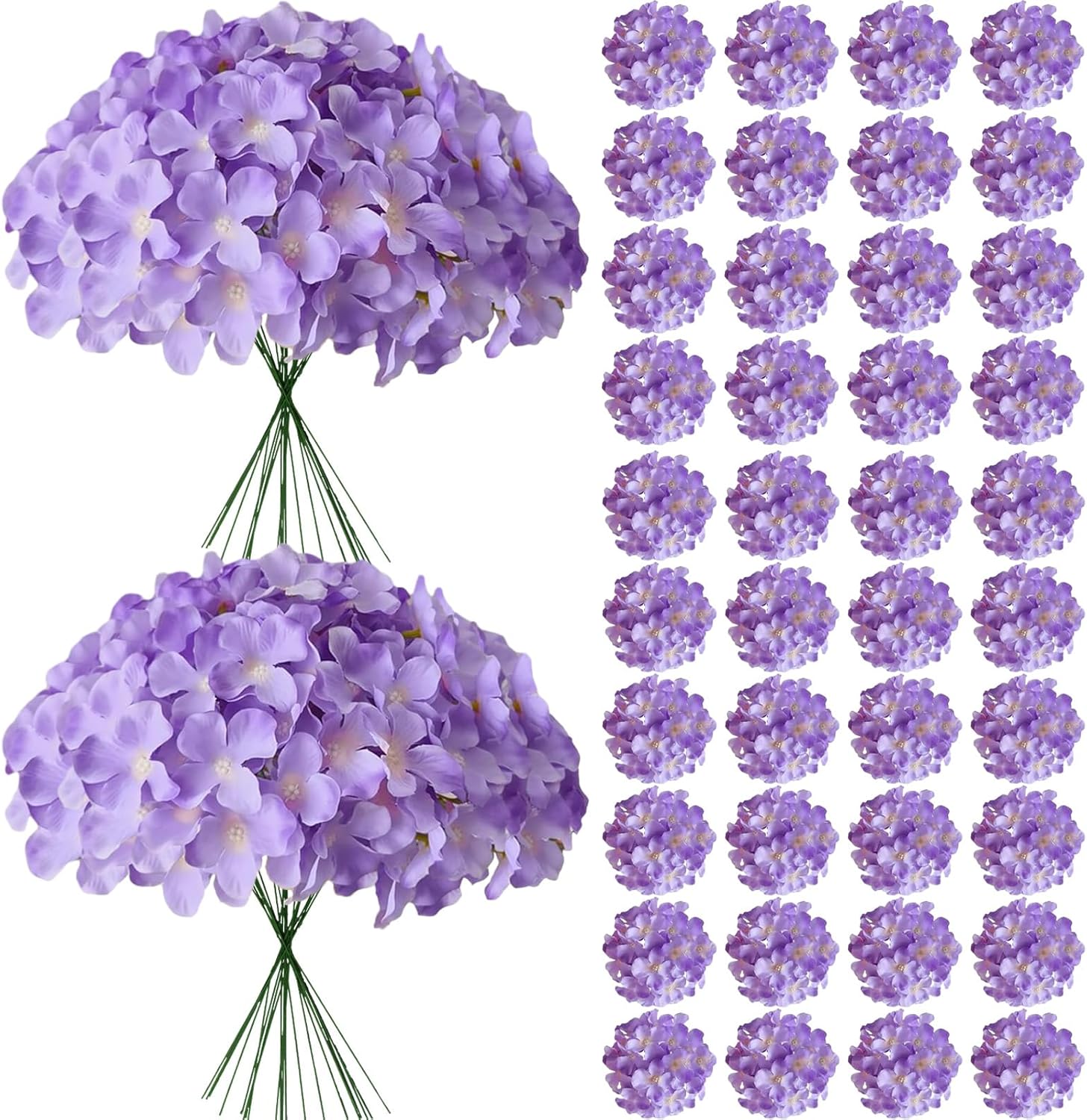 Blue Artificial Flowers — 65 Pcs