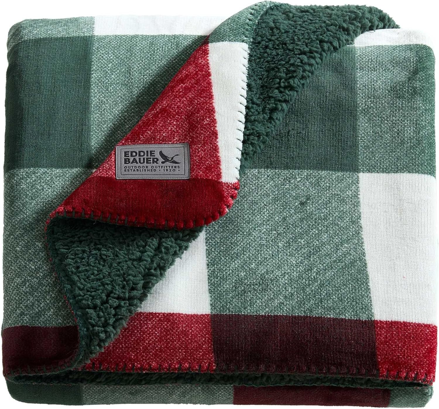 Oversized Beige Throw Pillow — 50" — Moutain Fall Plaid Green