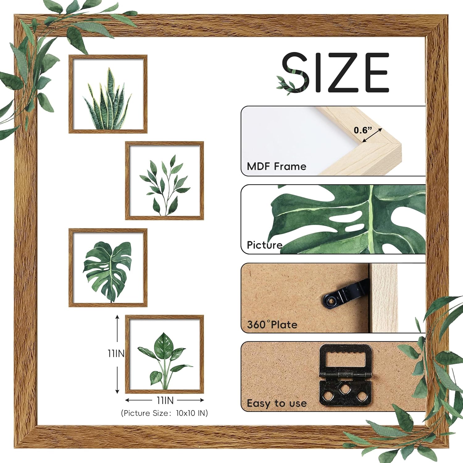 Framed Farmhouse Beige Wall Art — 10" - View 4