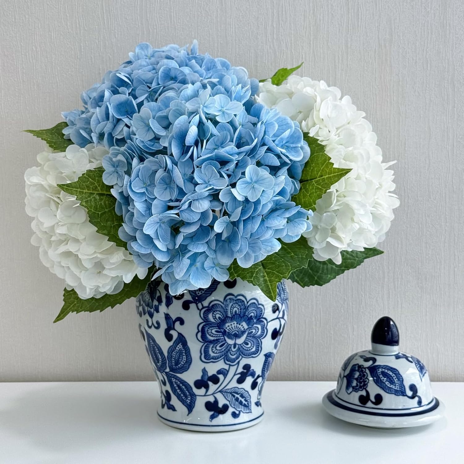 Beige Artificial Plant — 21" — White Light Blue