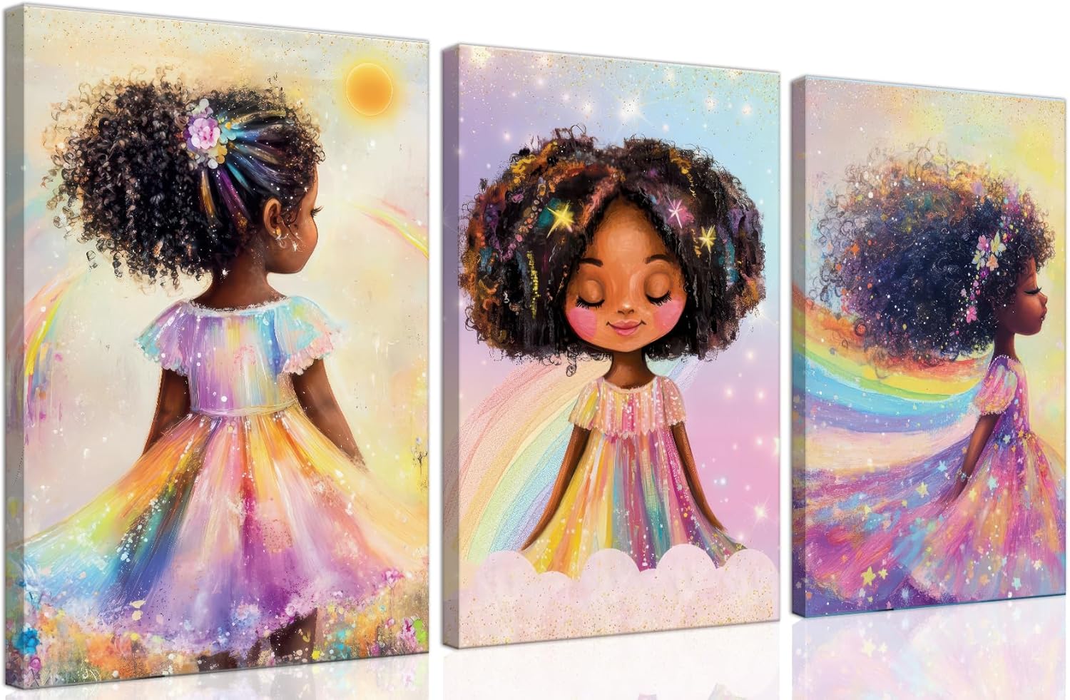 Framed Modern Black Wall Art — 24" — Little black girl