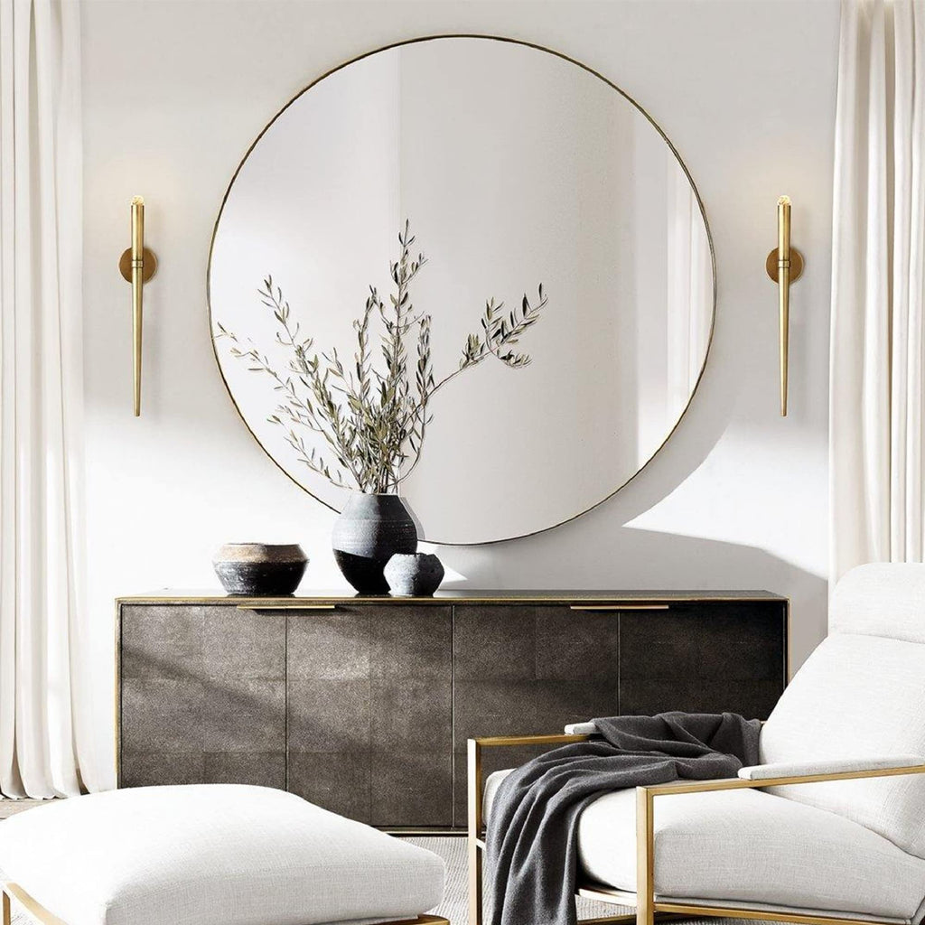 Black Round Mirror — 30"
