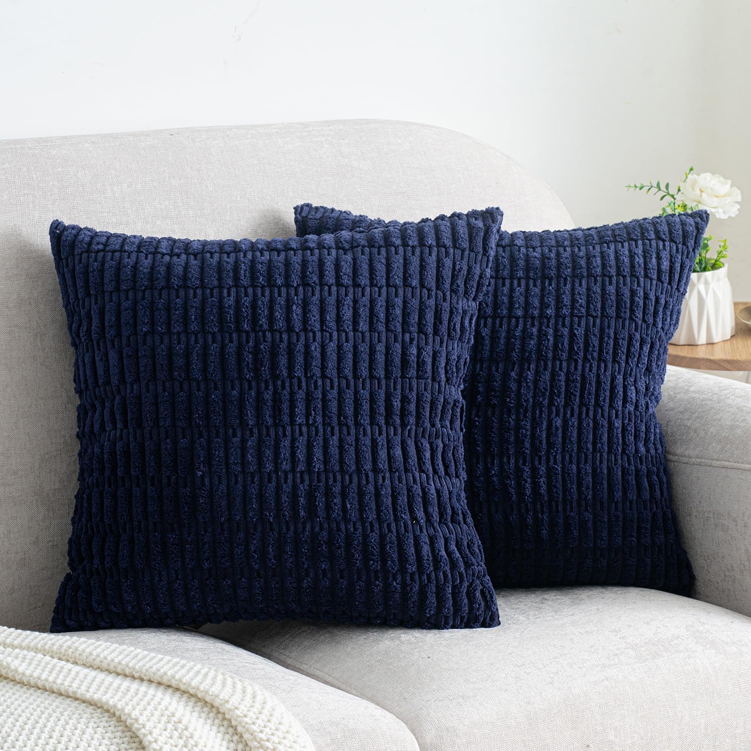 Lumbar Boho Beige Throw Pillow Cover — 20" — 18" x 18" (Pack of 2)