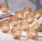 Round Luxe Blue Candle — Set of 24