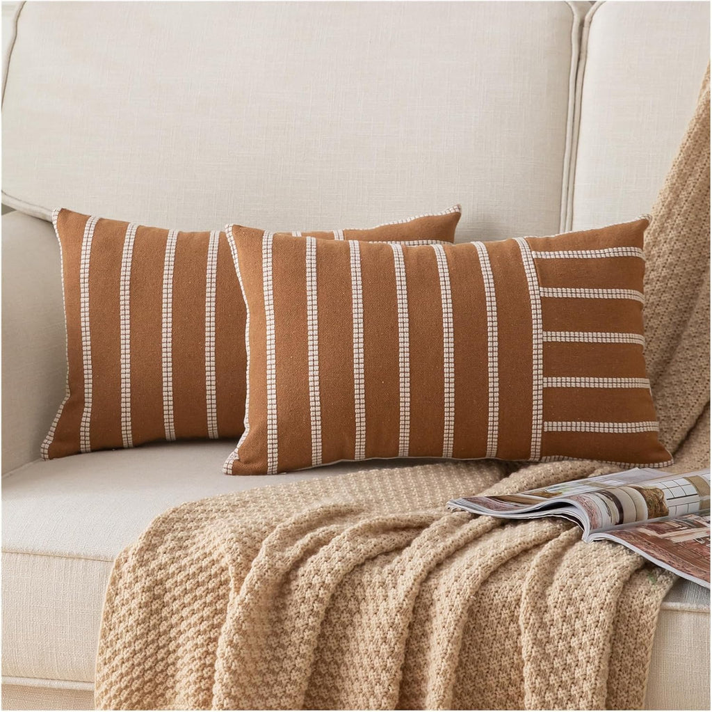 Boho Beige Throw Pillow Cover — 20" — Brown