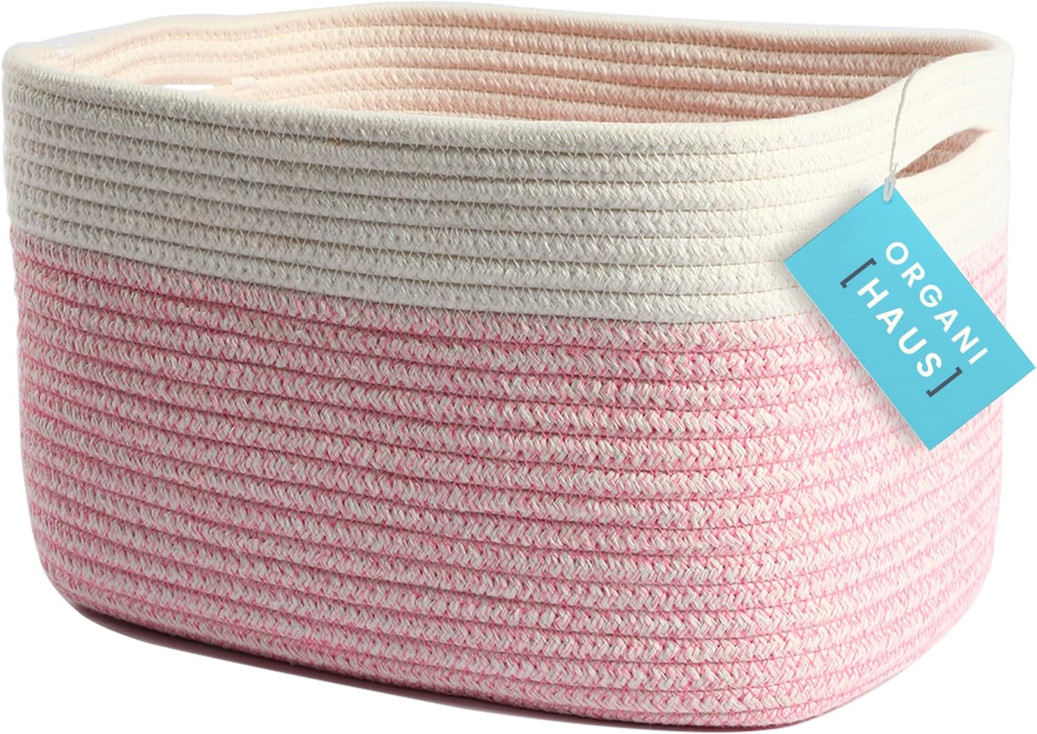 Black Storage Basket — 15" — Pink