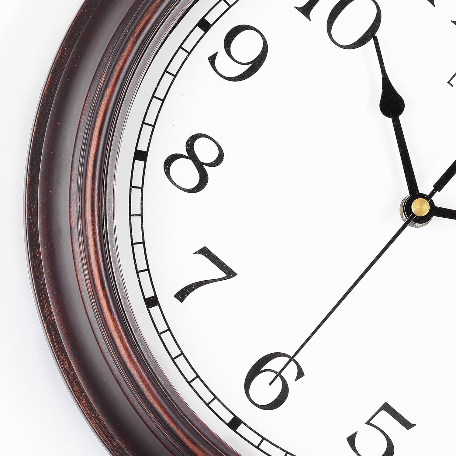 Battery Operated Farmhouse Brown Wall Clock — 12" - View 5