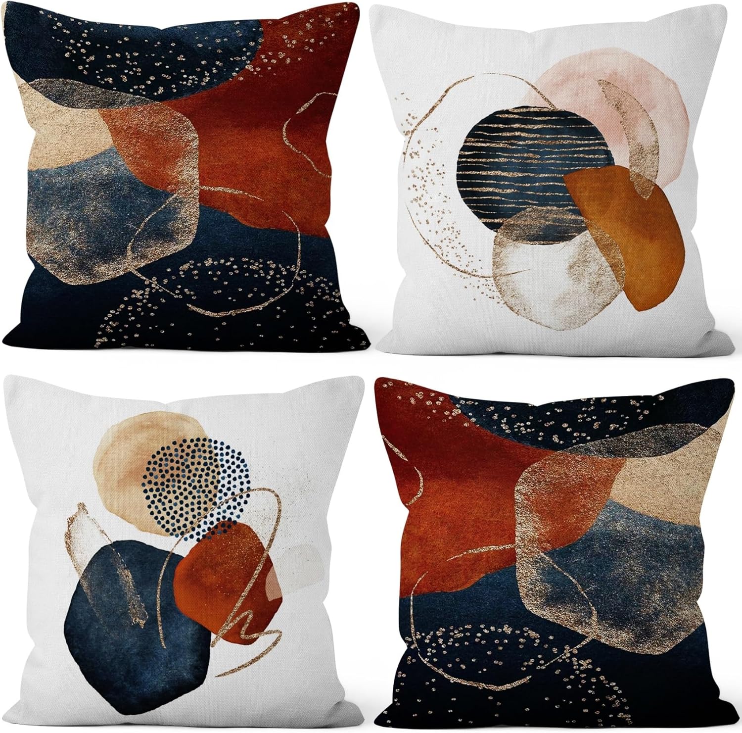 Boho Fabric Throw Pillow Cover — 16" — 16" x 16" (Pack of 4)