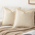 Boho Beige Throw Pillow Cover — 18" — Yellow