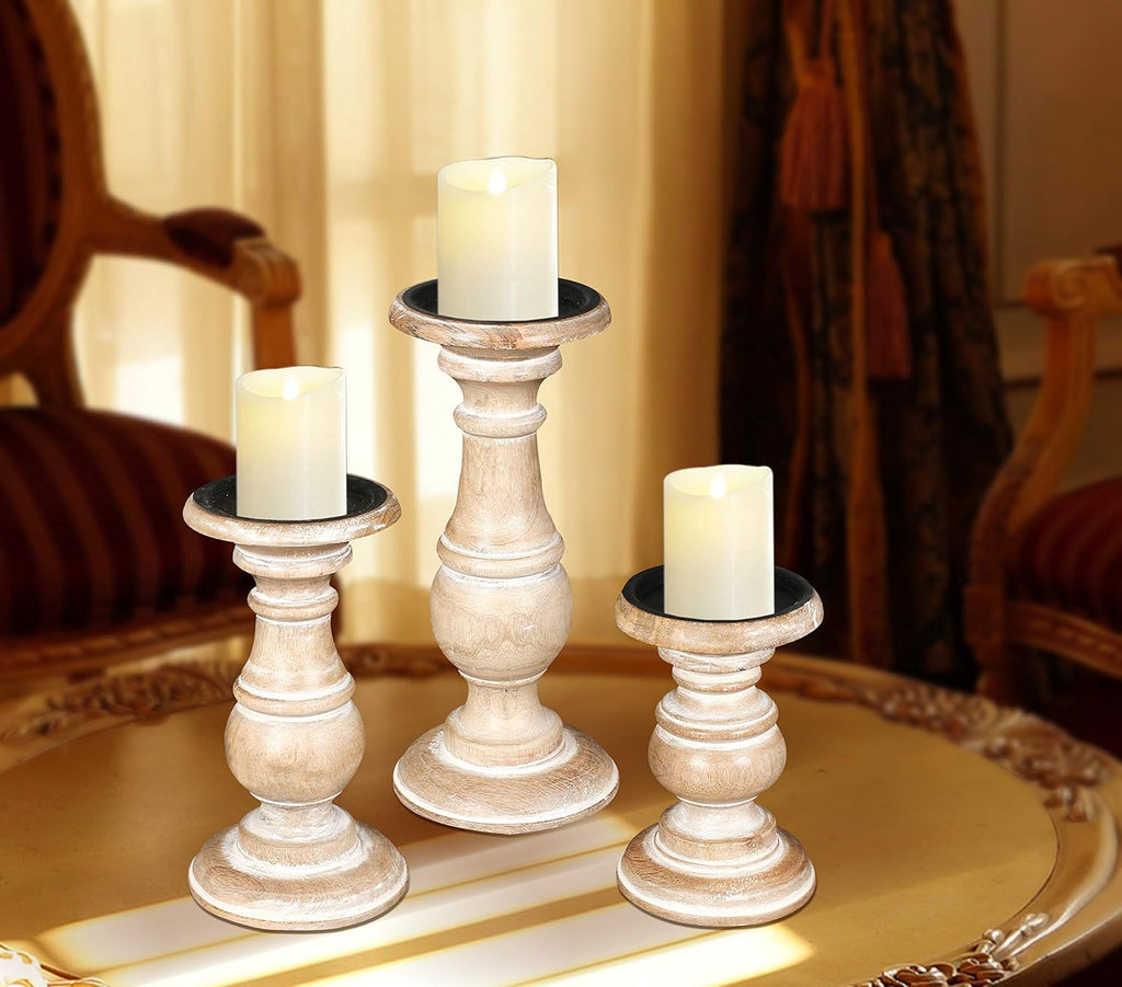 Antique Farmhouse Grey Pillar Candle — 10" — 6"+8"+10" - High