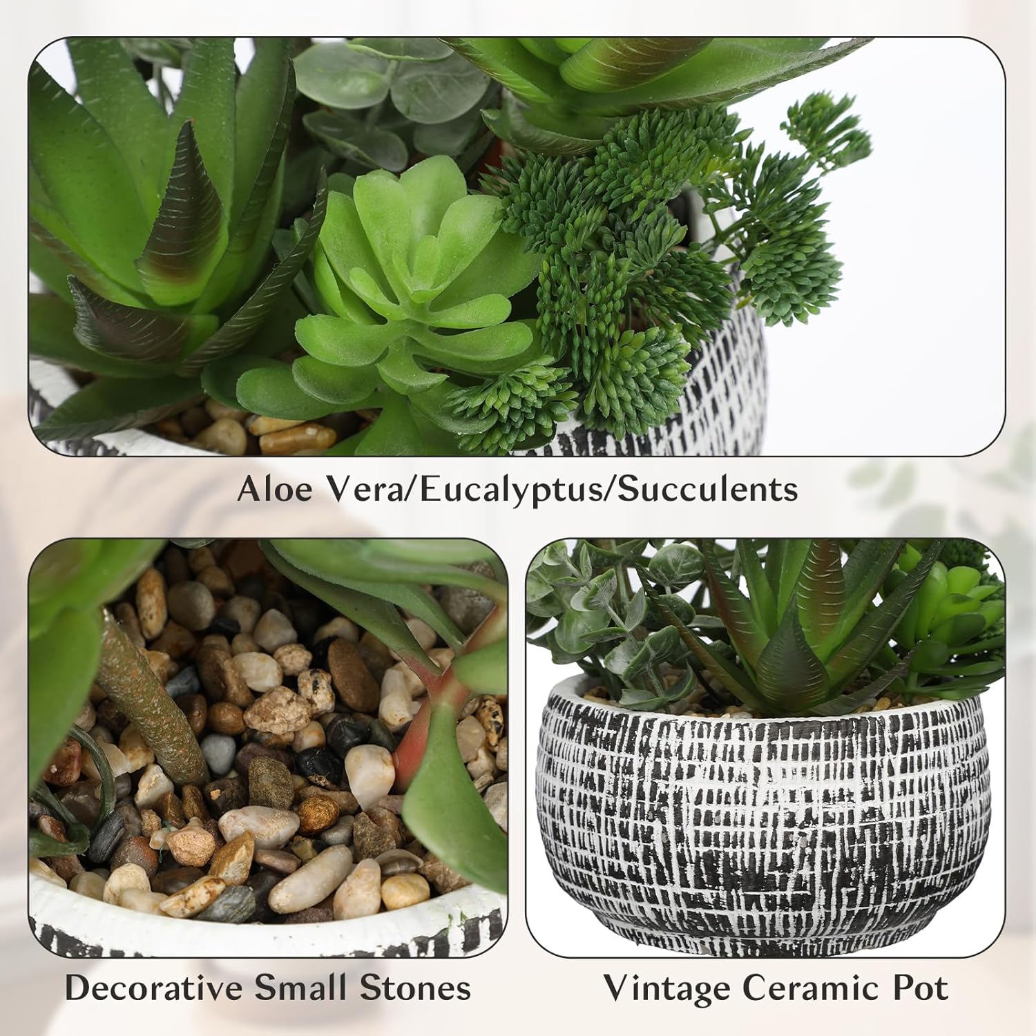 Ceramic Faux Succulent - View 3