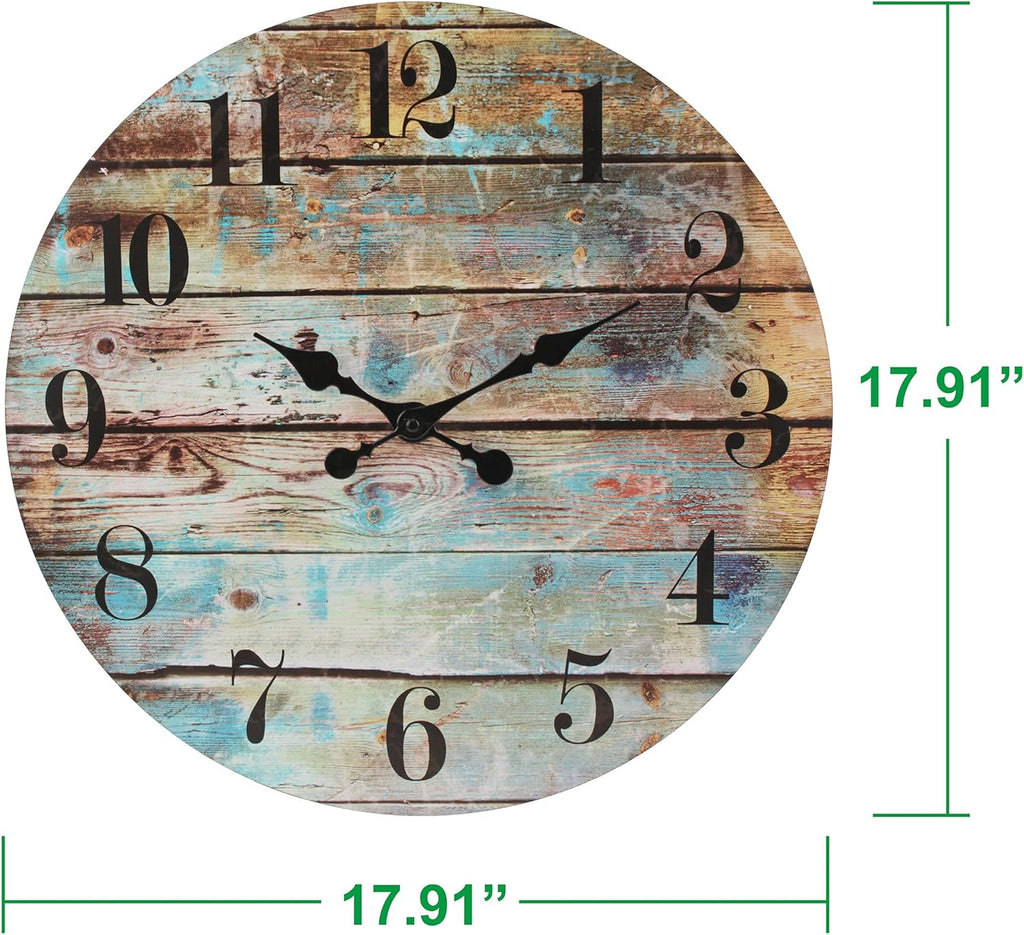 Battery Operated Farmhouse Wood Wall Clock — 18" - View 5