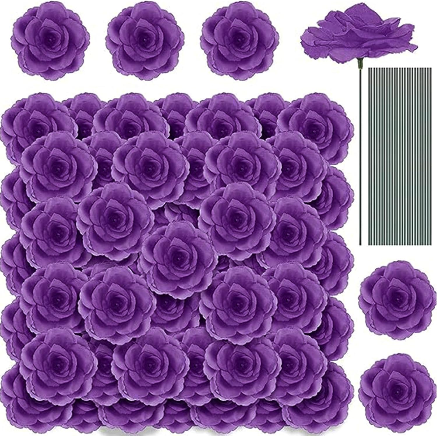 Black Artificial Flowers — Purple
