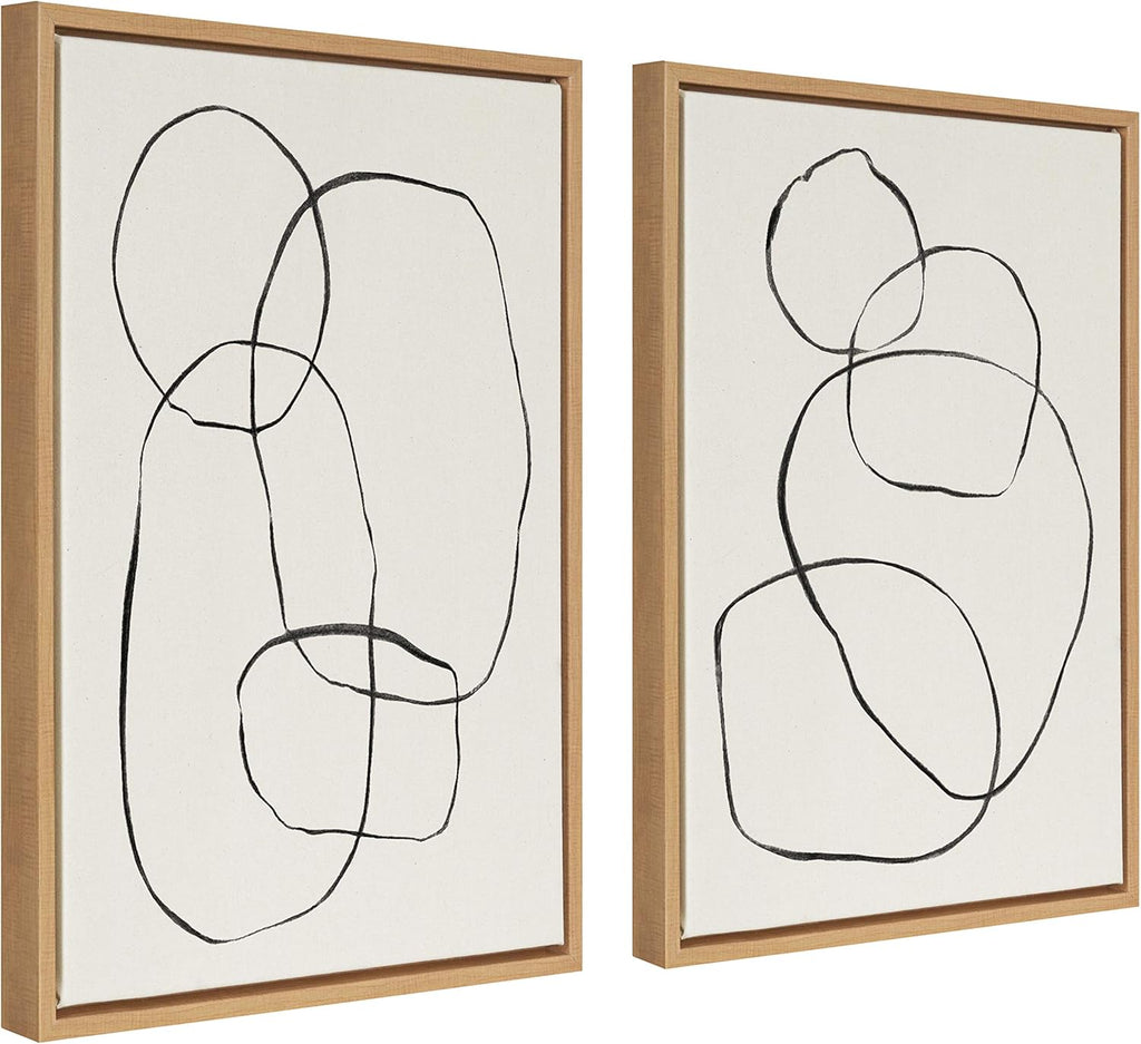 Linen Modern Beige Canvas Wall Art — 18x24 - View 2