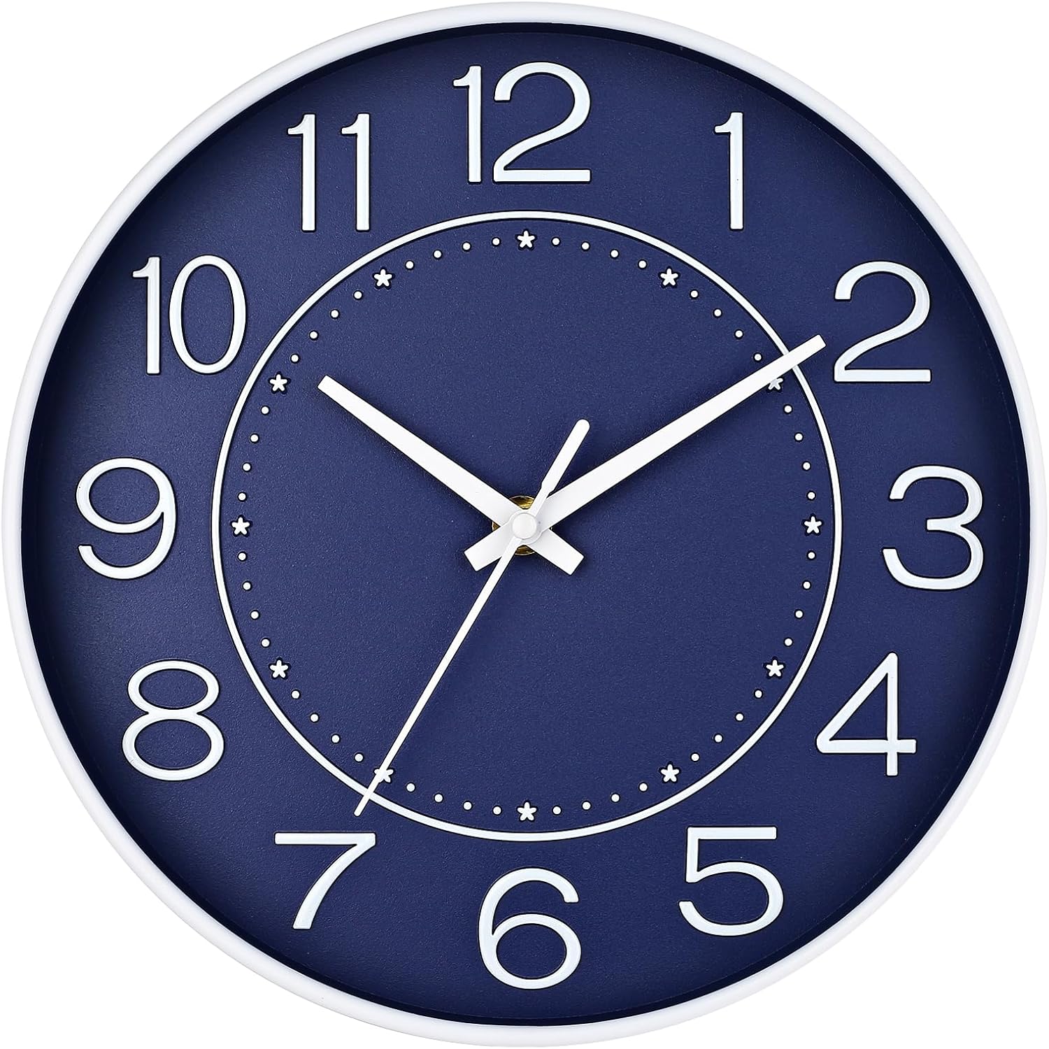 Battery Operated Luxe Black Wall Clock — 10" — 10 inch