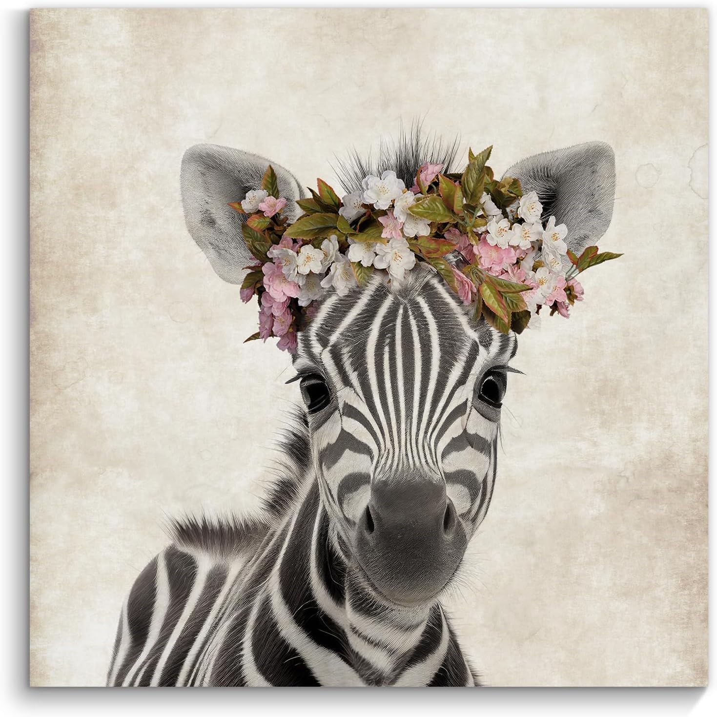 Framed Mid-Century Metal Canvas Wall Art — 12" — AF24-01-Zebra