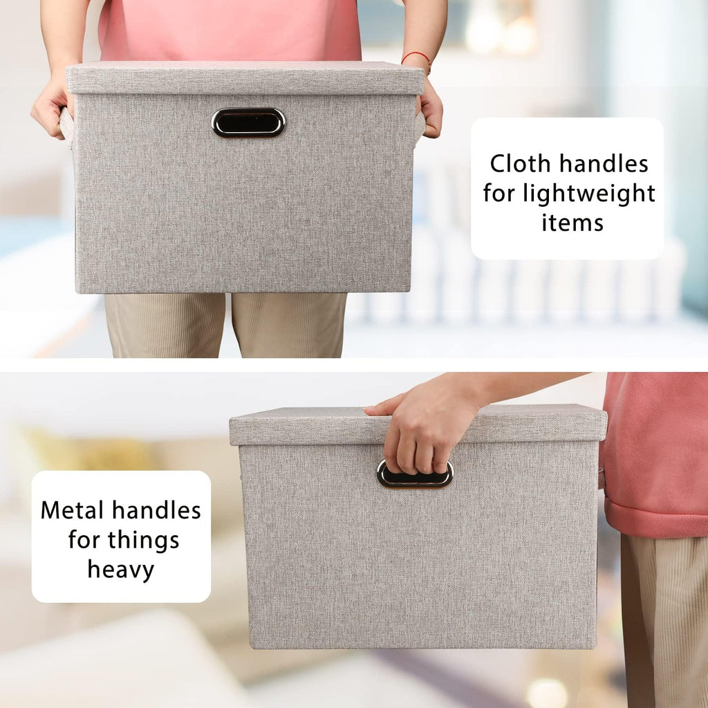 Linen Beige Storage Bin — 6x11 - View 3