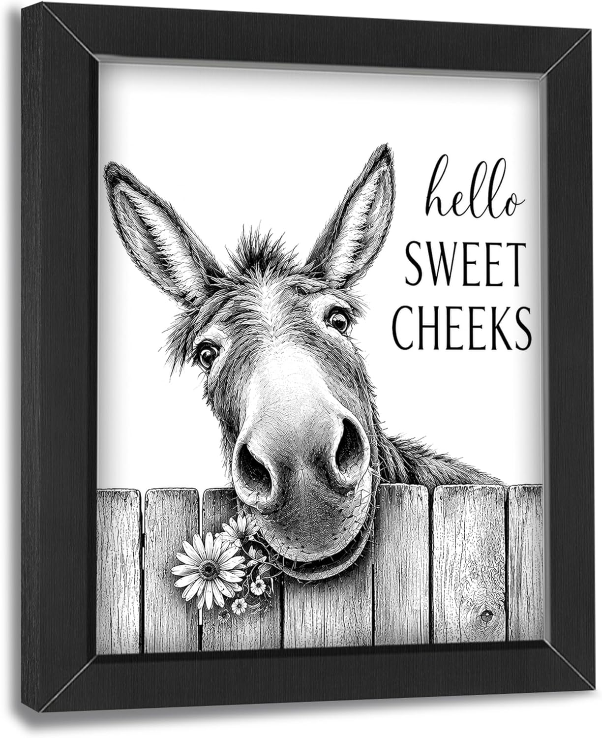 Framed Farmhouse White Wall Art — 12" — Framed Bathroom Art 3