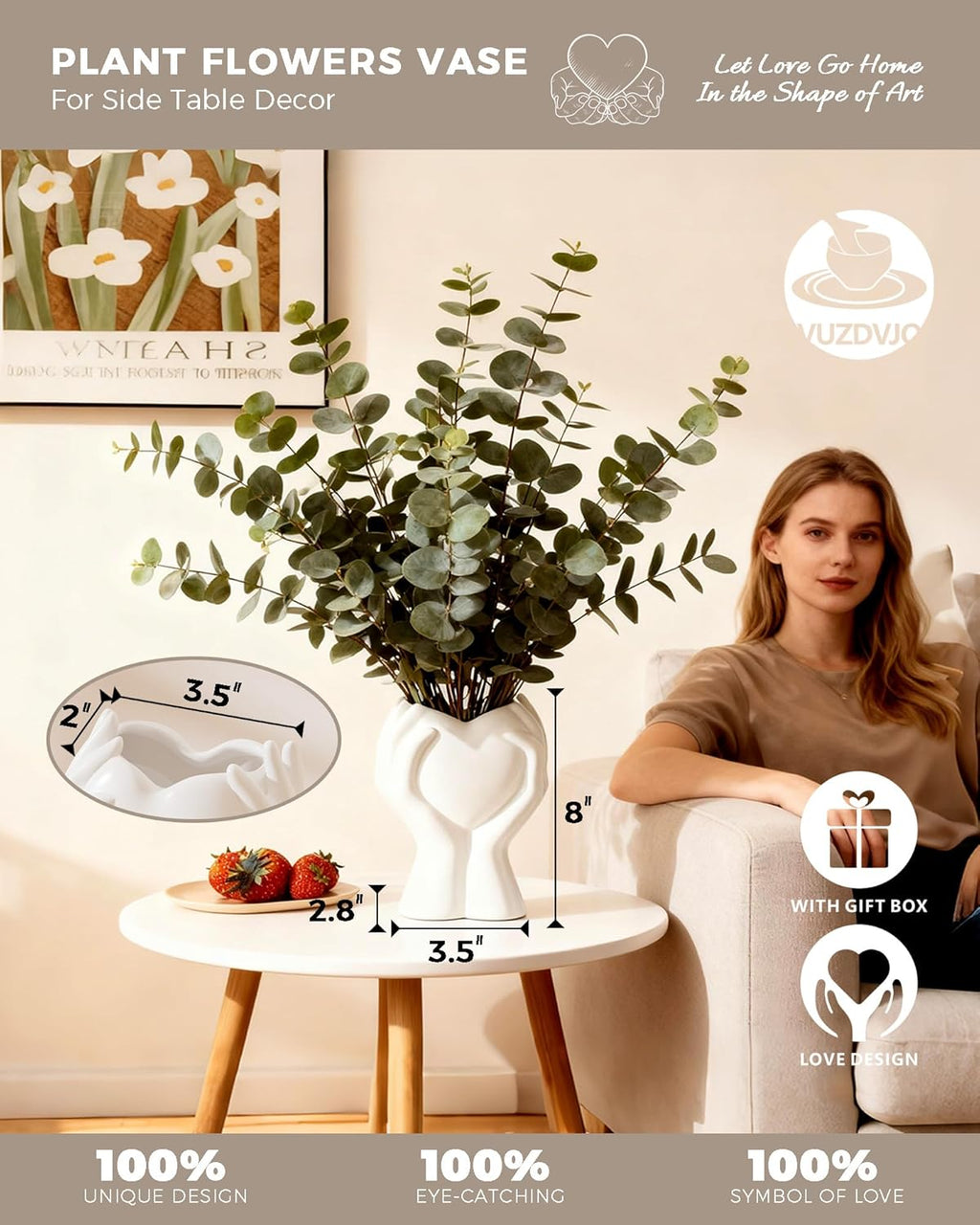 Modern Beige Flower Vase - View 4