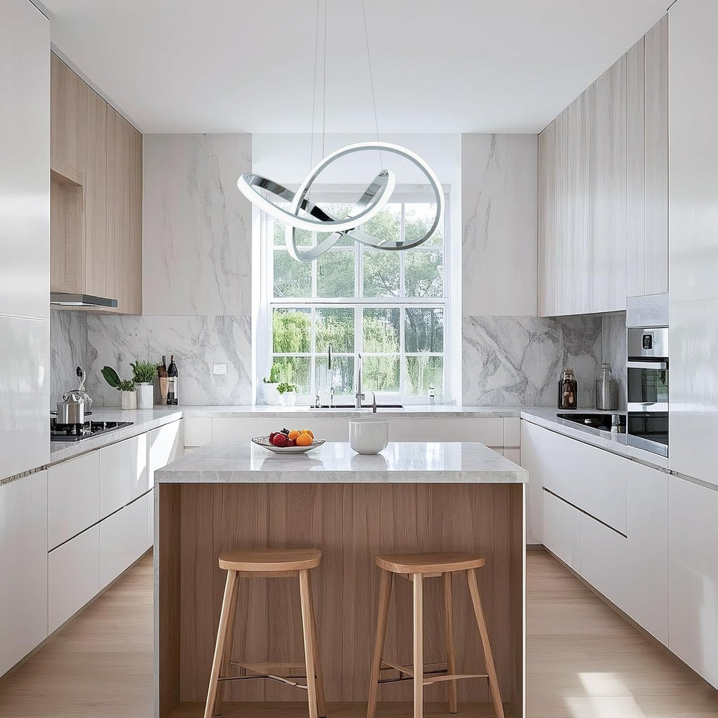 Dimmable Modern Black Chandelier — 7" - View 10