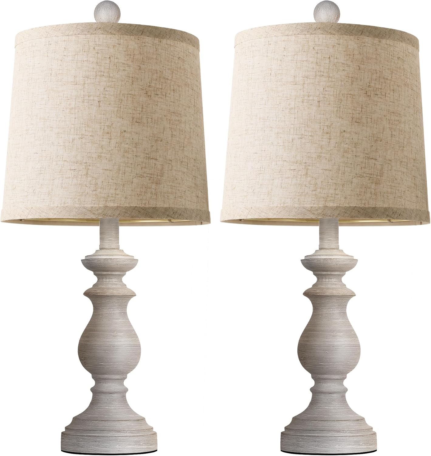 Linen Farmhouse Black Desk Lamp — 22" - View 2
