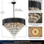 Round Luxe Black Chandelier — 30" - View 2