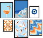 Framed Black Wall Decor — Set of 6 — Summer