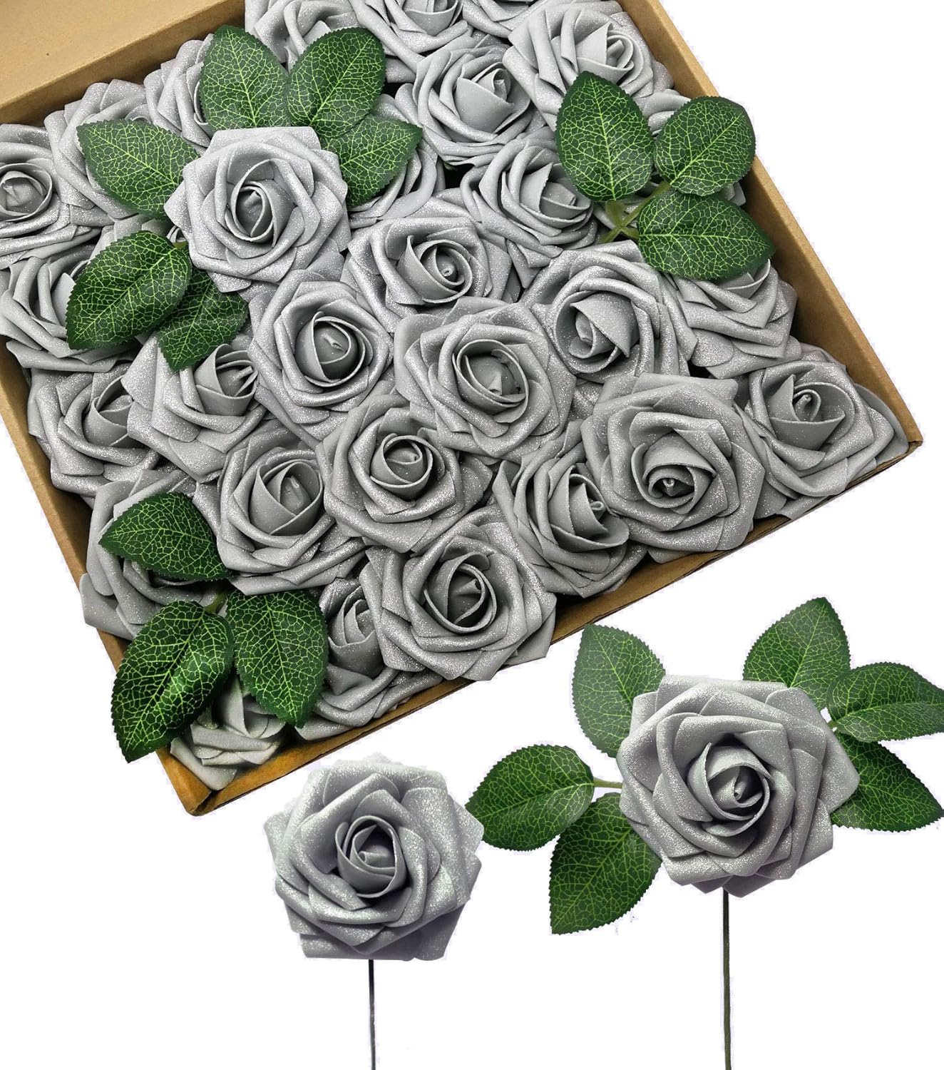 Blue Artificial Plant — 3" — Silver Gray