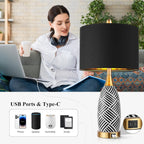 Dimmable Luxe Ceramic Bedside Lamp — 25.5" - View 2