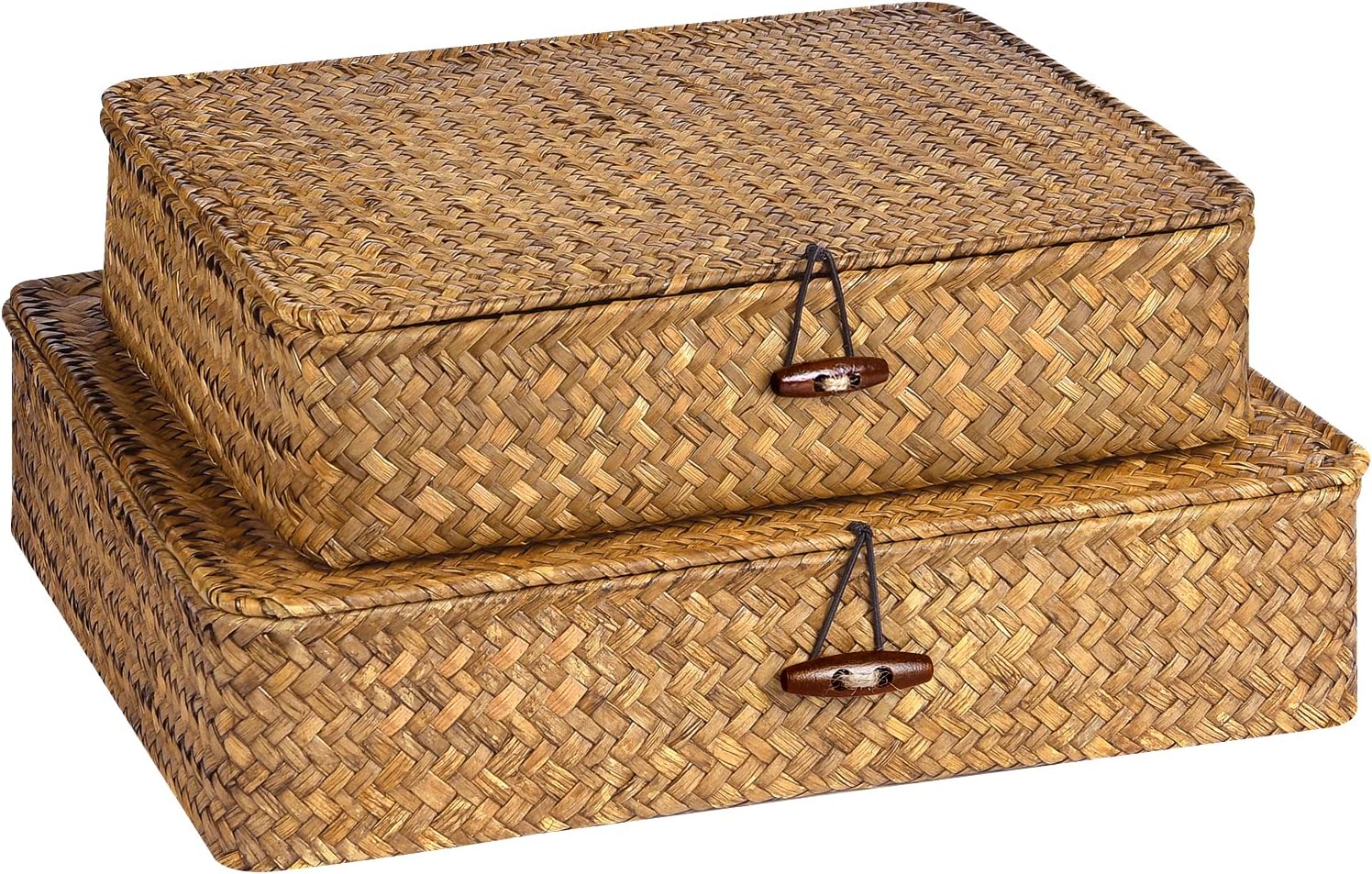 Boho Brown Storage Bin — Set of 2 — Caramel