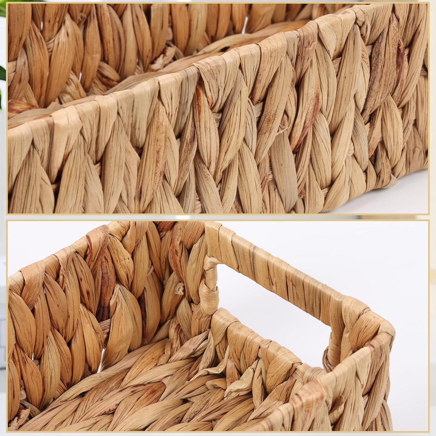 Rectangular Boho Beige Storage Bin — 14.5" - View 3