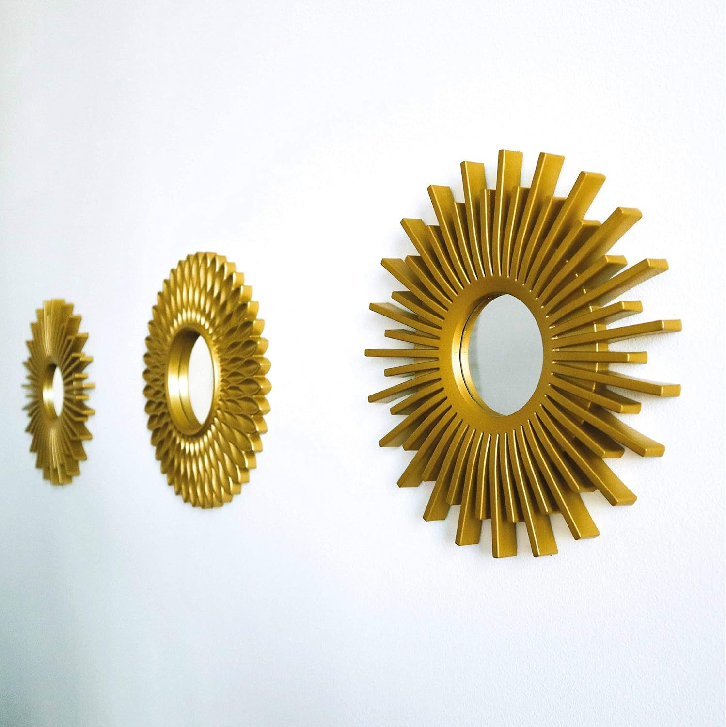 Round Luxe Gold Wall Mirror — Set of 3 - View 3