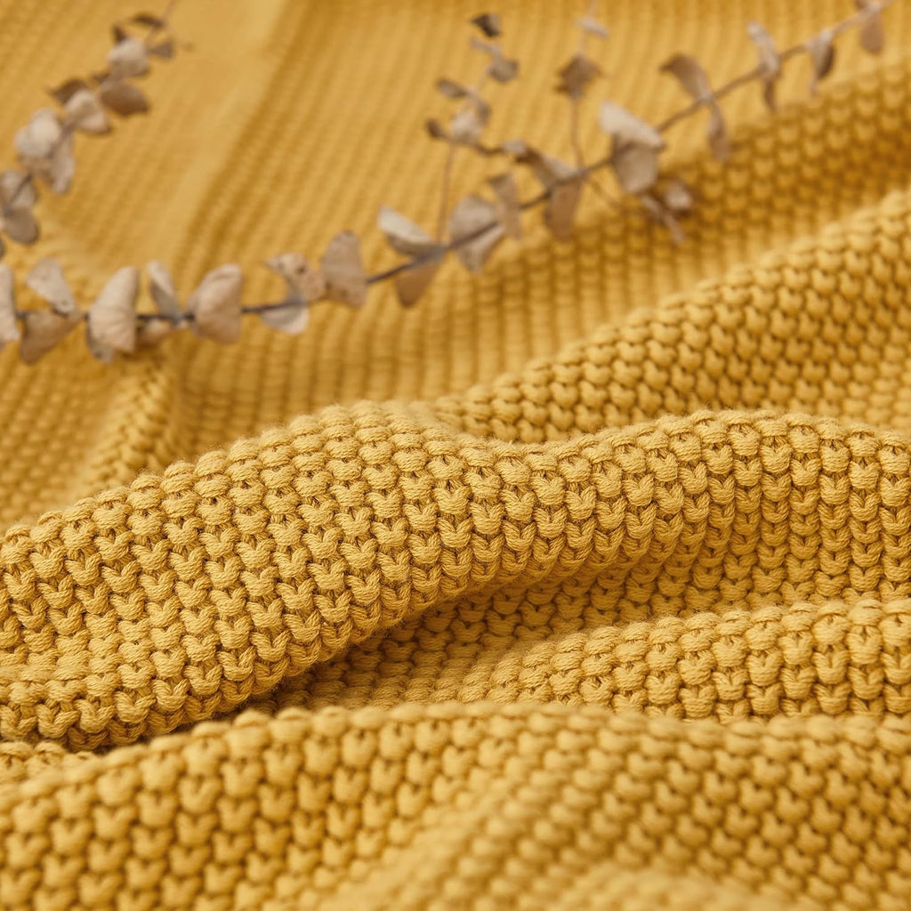 Knit Beige Throw Pillow — 60" - View 3