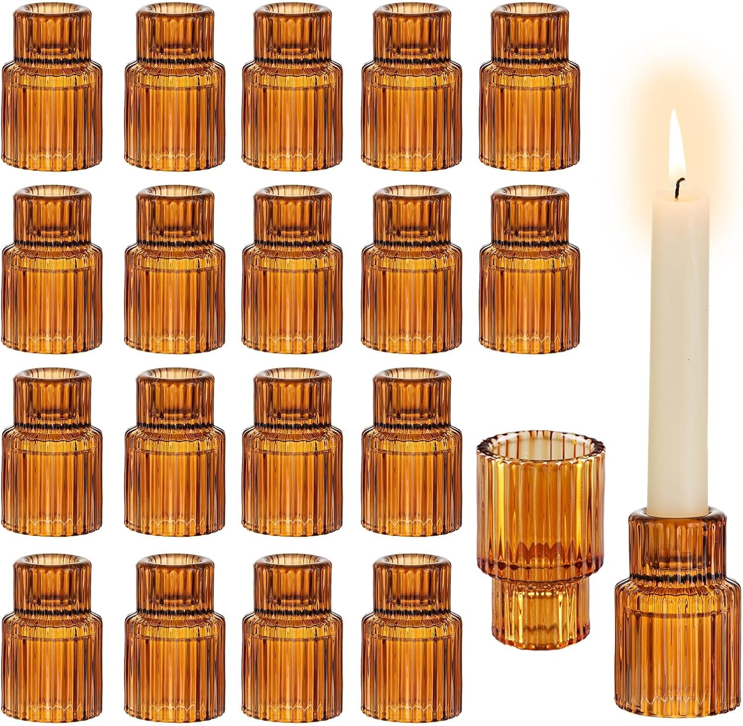 Modern Blue Candle — Amber