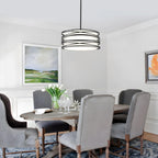 Farmhouse Black Chandelier — 3-Light - View 8