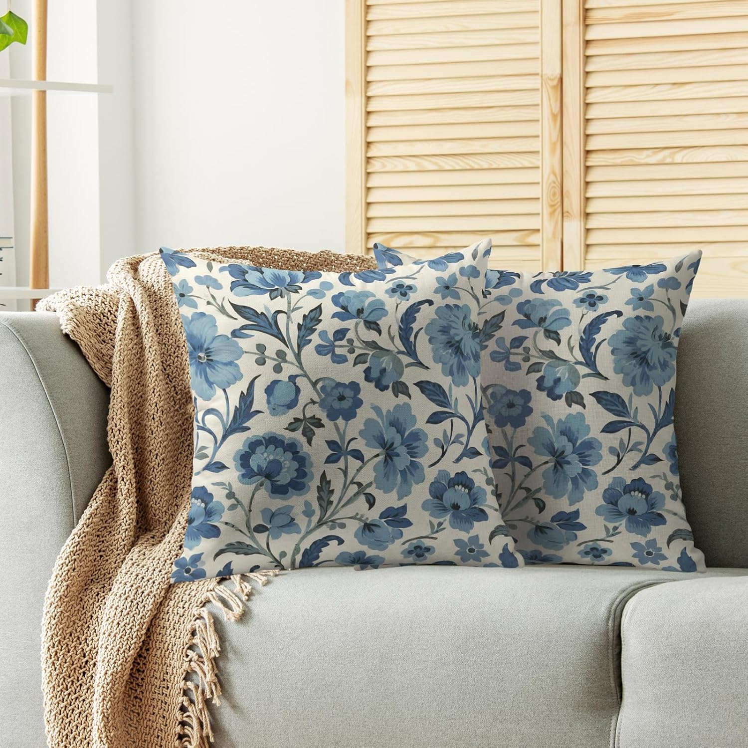 Vintage Boho Beige Pillow Cover — 22" - View 2