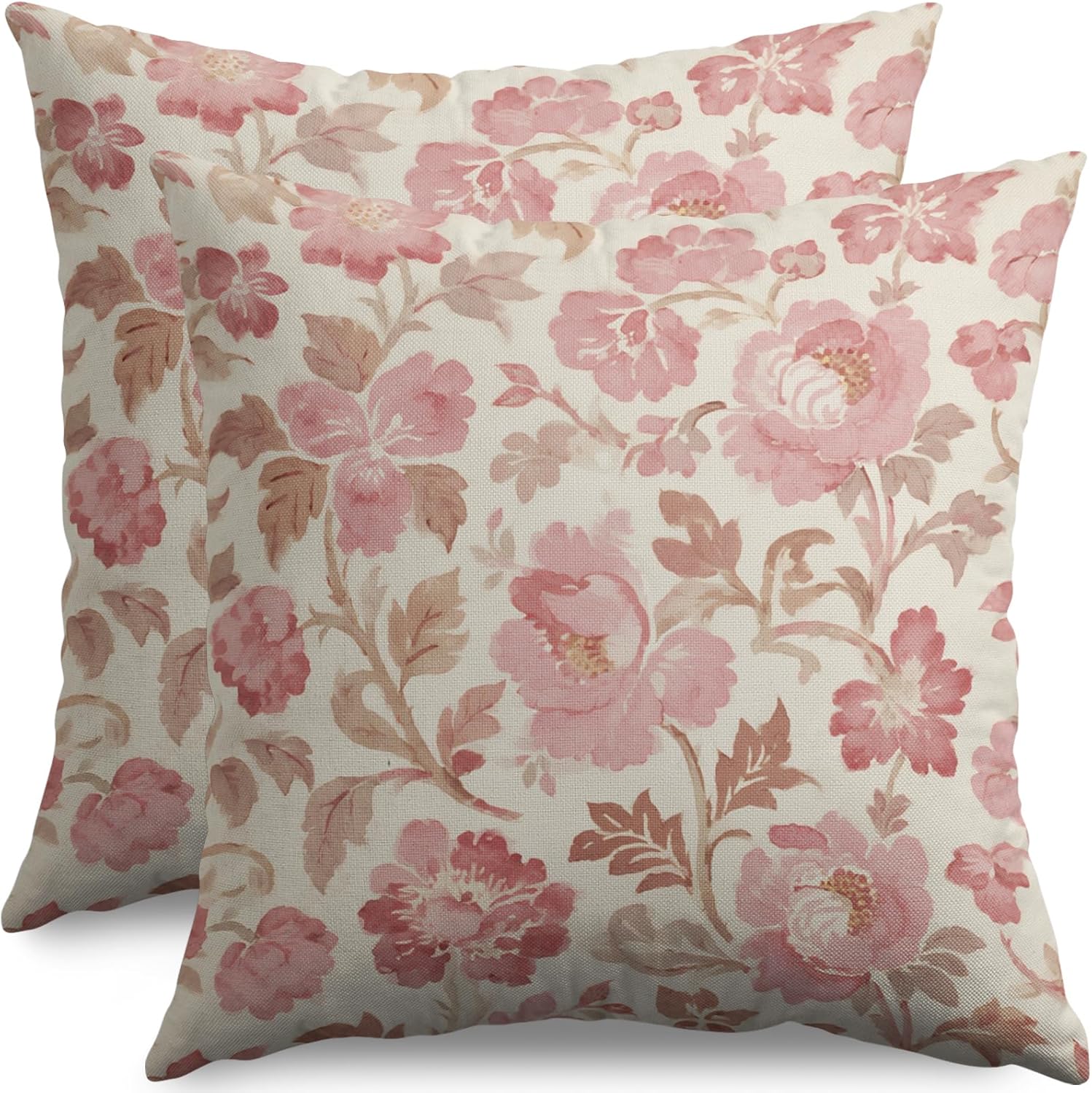 Vintage Boho Beige Pillow Cover — 22" — 20" x 20" (Pack of 2)