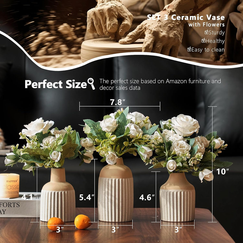 Boho Ceramic Vase Set — Set of 3 - View 7