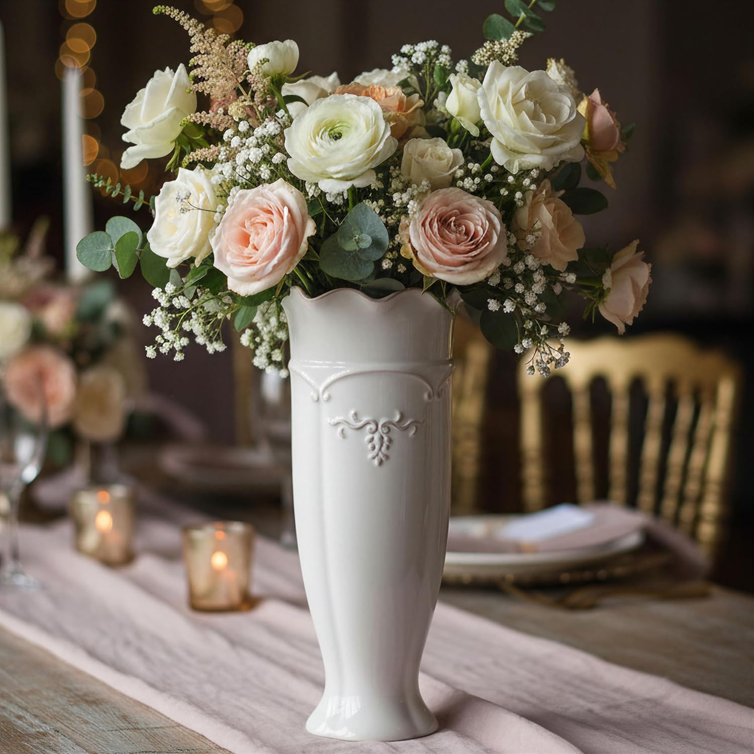 Vintage Ceramic Flower Vase — 11.6" - View 4