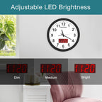 Adjustable Black Wall Clock — 12" - View 6