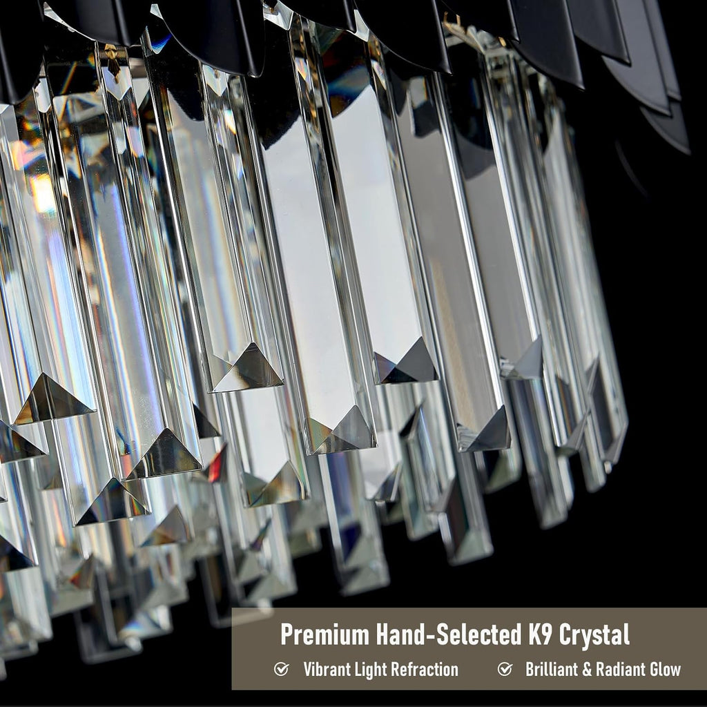 Round Luxe Black Chandelier — 24" - View 7