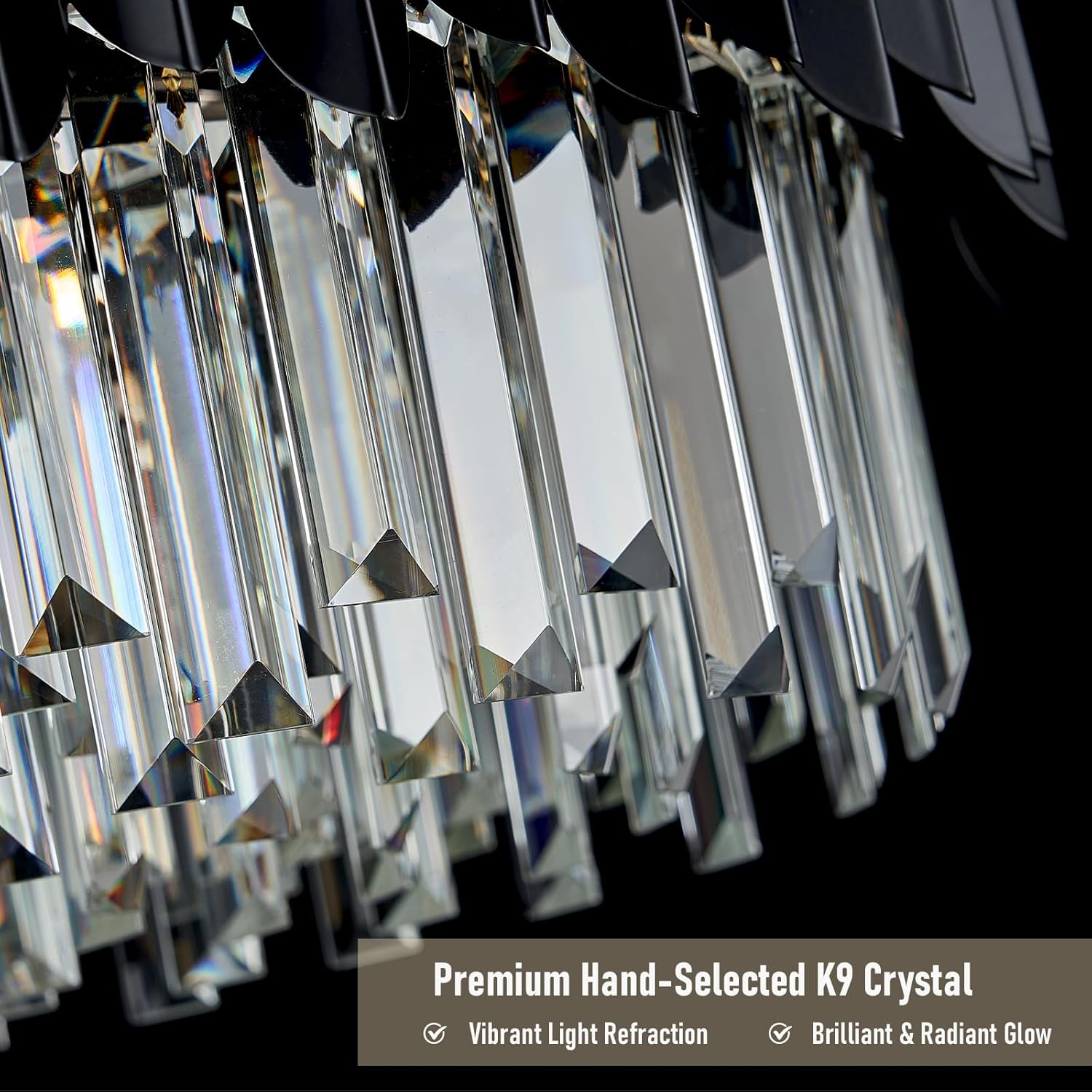 Round Luxe Black Chandelier — 24" - View 7