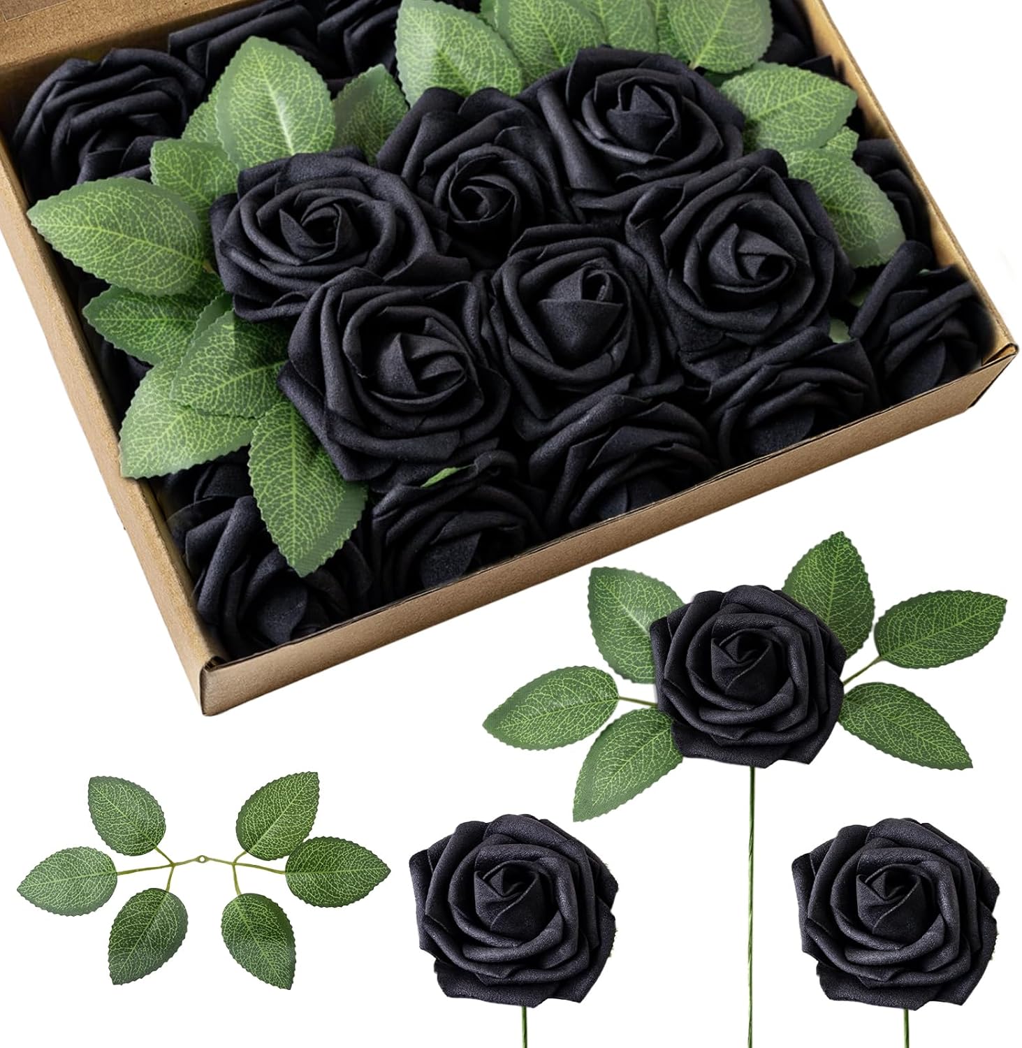 Black Artificial Flowers — Black