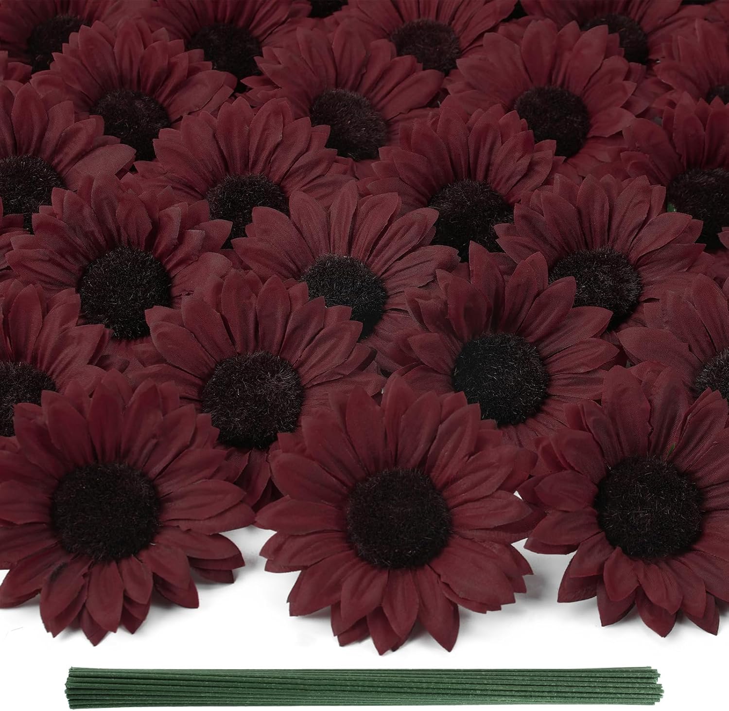 Beige Artificial Plant — 4" — Burgundy-40pcs