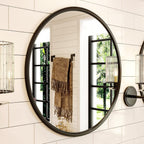 Round Black Wall Mirror — 20" - View 3