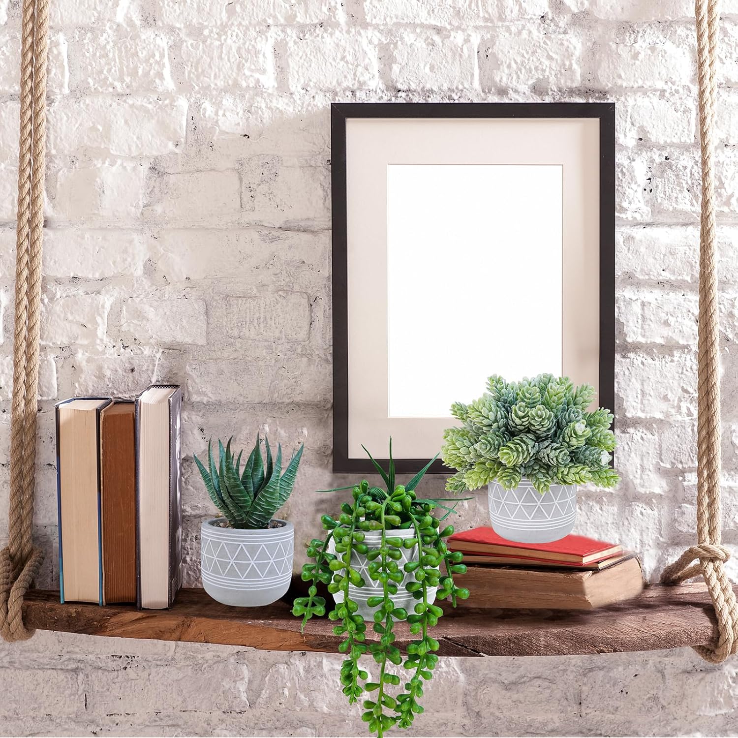Boho Stone Faux Succulent — Set of 3 - View 6