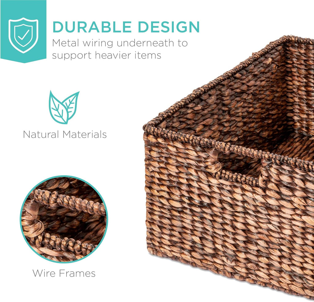Handwoven Boho Rattan Storage Basket — 21" - View 2
