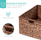 Handwoven Boho Rattan Storage Basket — 21" - View 2