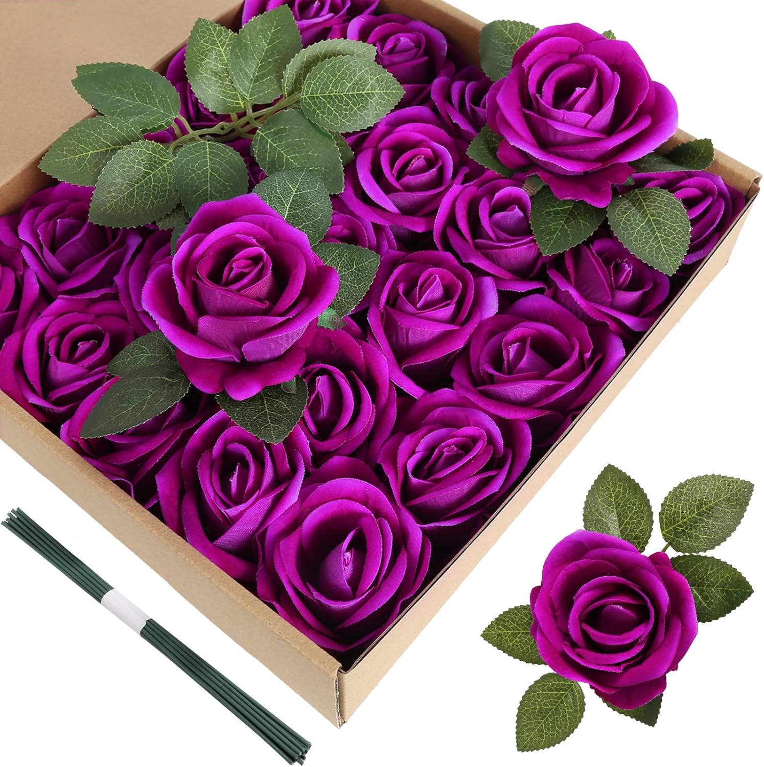 Velvet Luxe Black Artificial Flowers — Purple